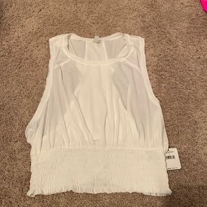 Free people white workout tank top SZ M